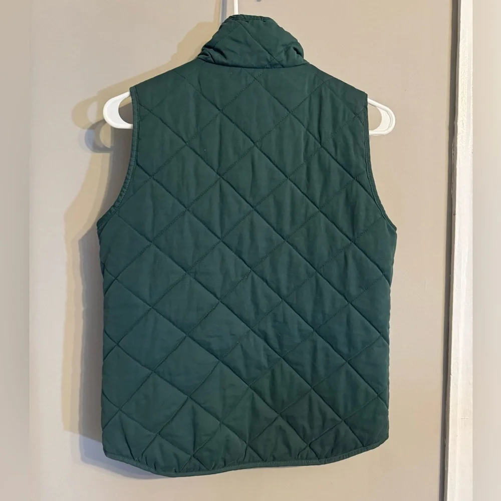 Blue Rain Dark Green Quilted Vest with Gold Zipper - Picture 7 of 7